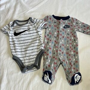 Newborn and 3M Nike sleeper and onesie